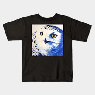 Snowy Owl Close-Up Painting Kids T-Shirt